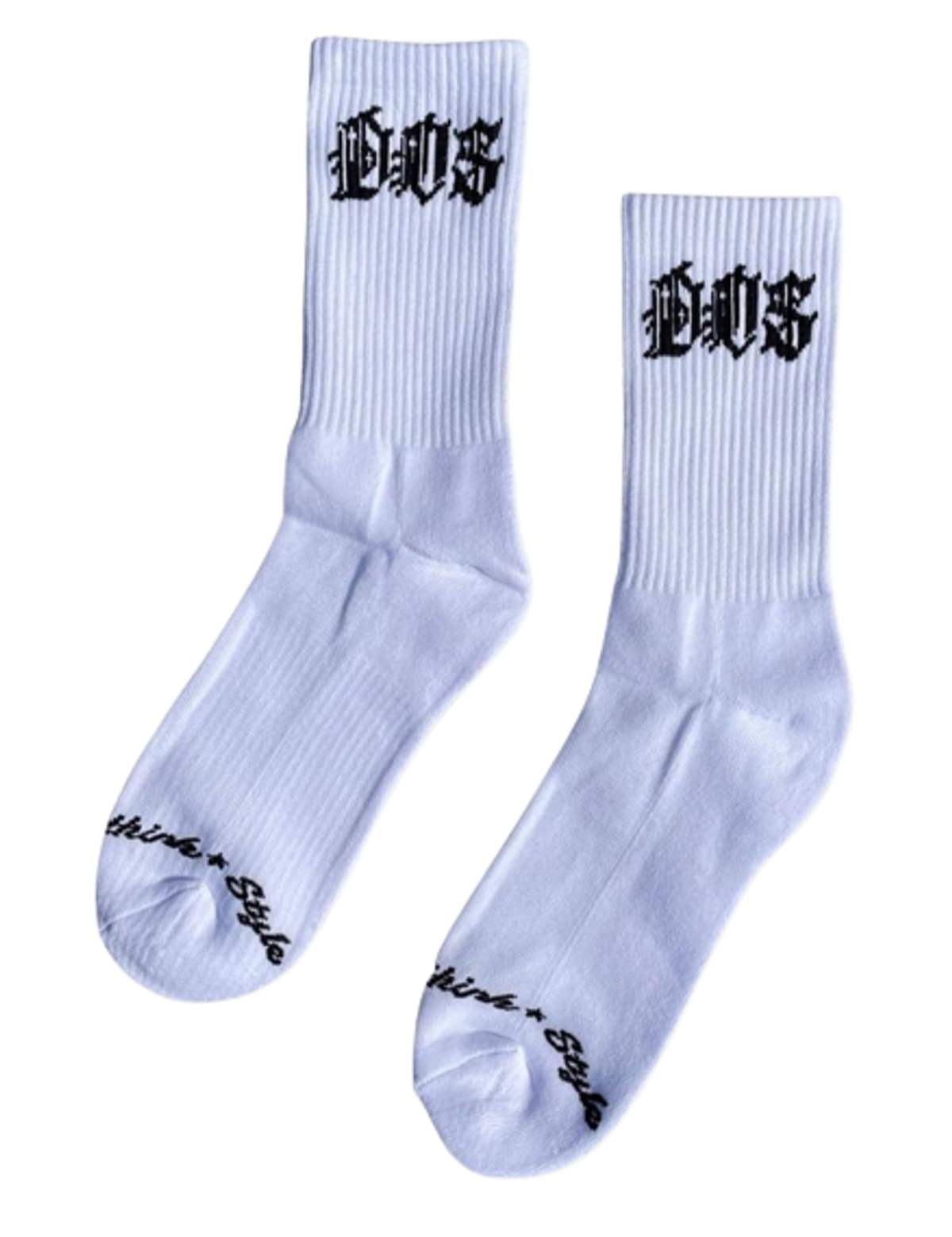 Don’t Overthink Style White Logo Socks