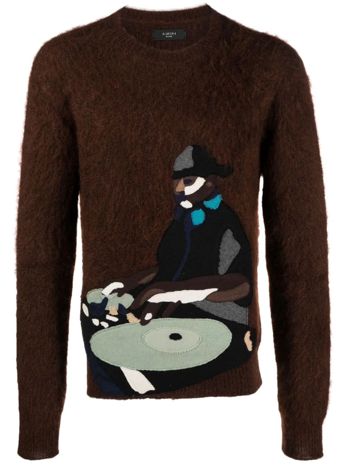 Amiri Turn Table Mohair-blend Brown Jumper