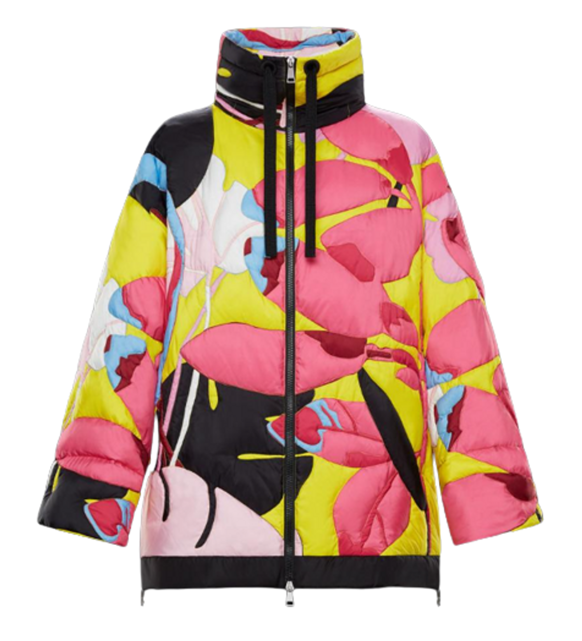Moncler Pink Hooded Printed Shell Down Jacket