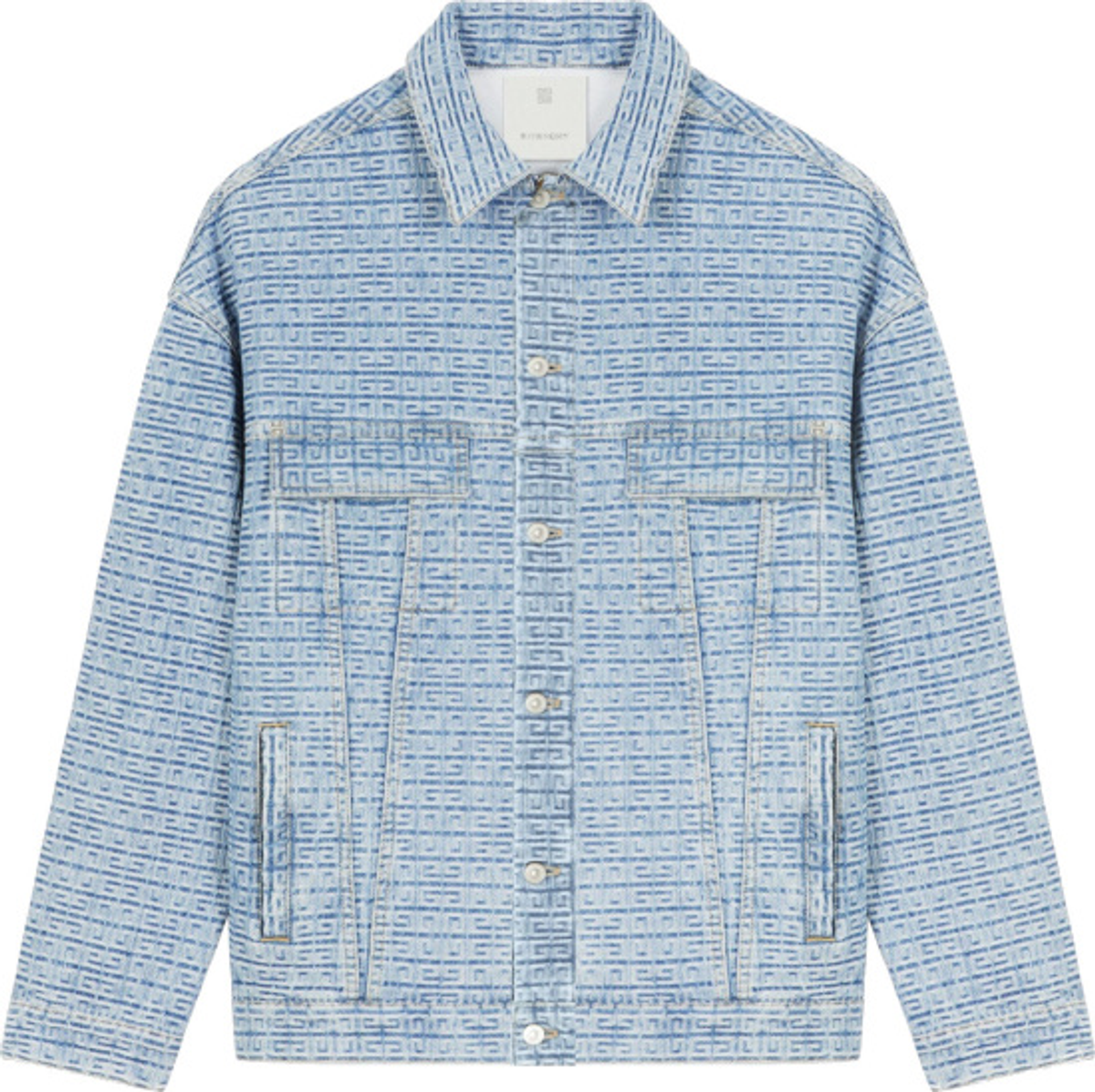Givenchy Light Wash Blue 4G Denim Jacket