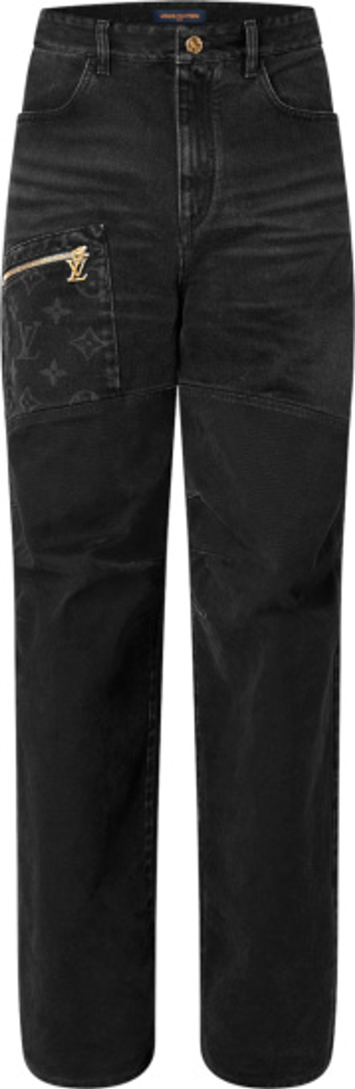 Louis Vuitton Black Zip Pocket Workwear Jeans