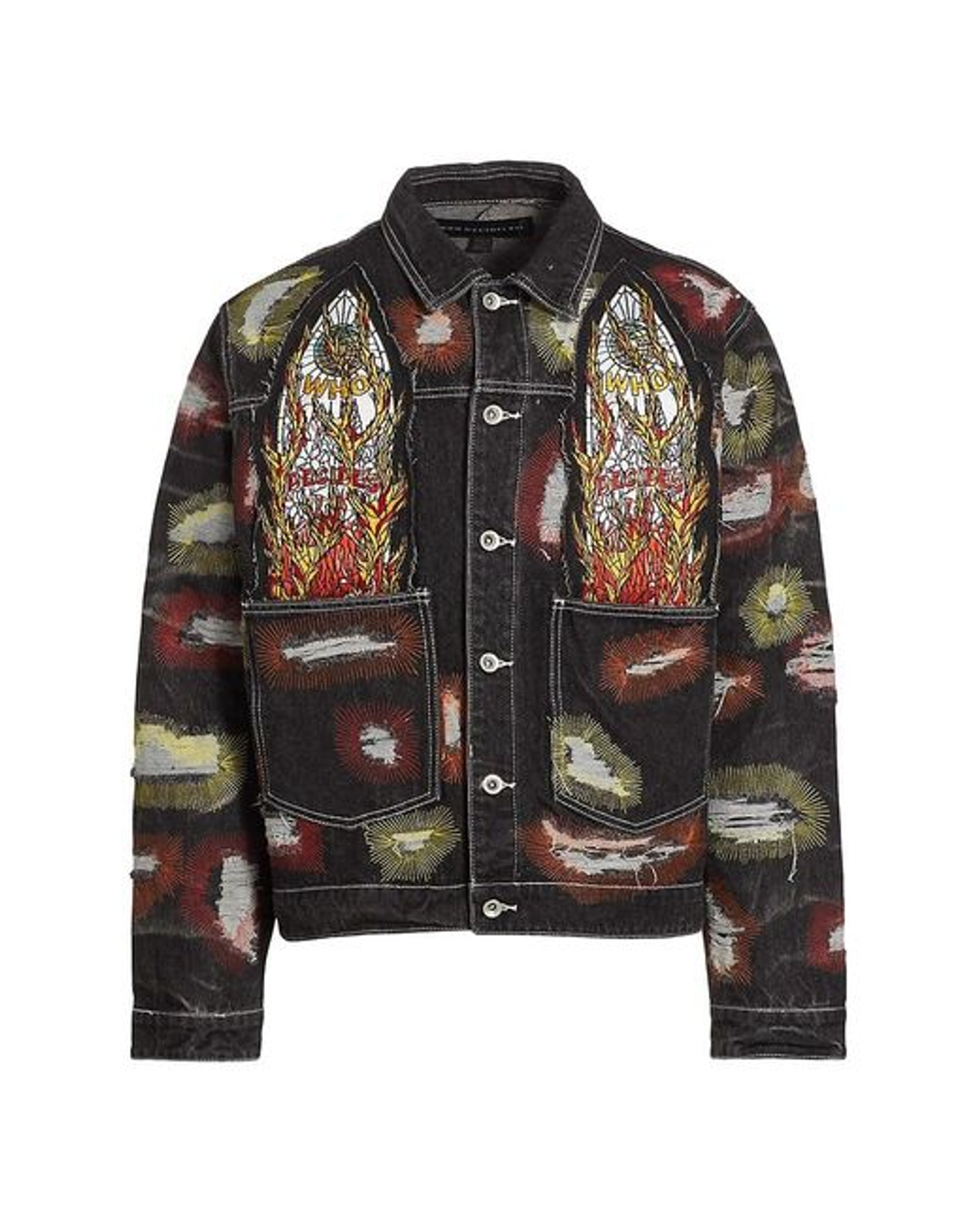 Who Decides War Black Embroidered Denim Jacket