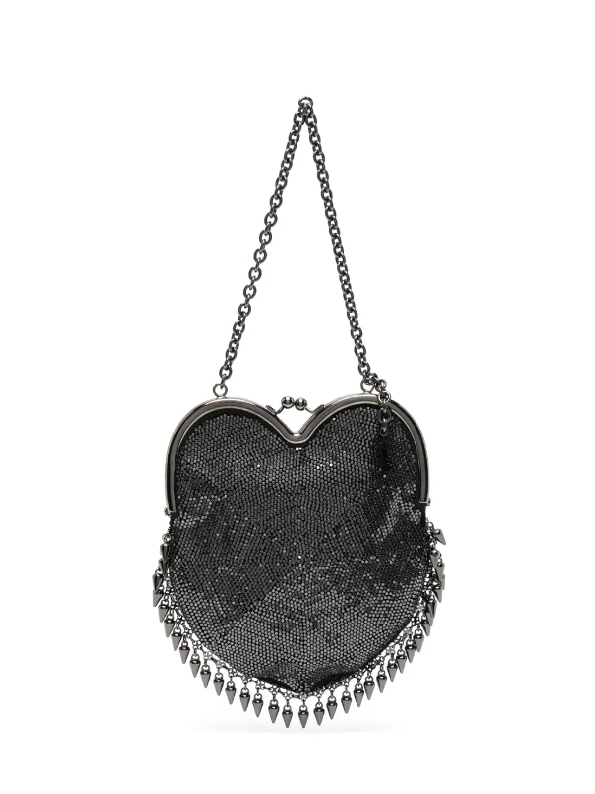 Saint Laurent Dark Rutenio Sac Coeur Mini Studded-mesh Clutch Bag