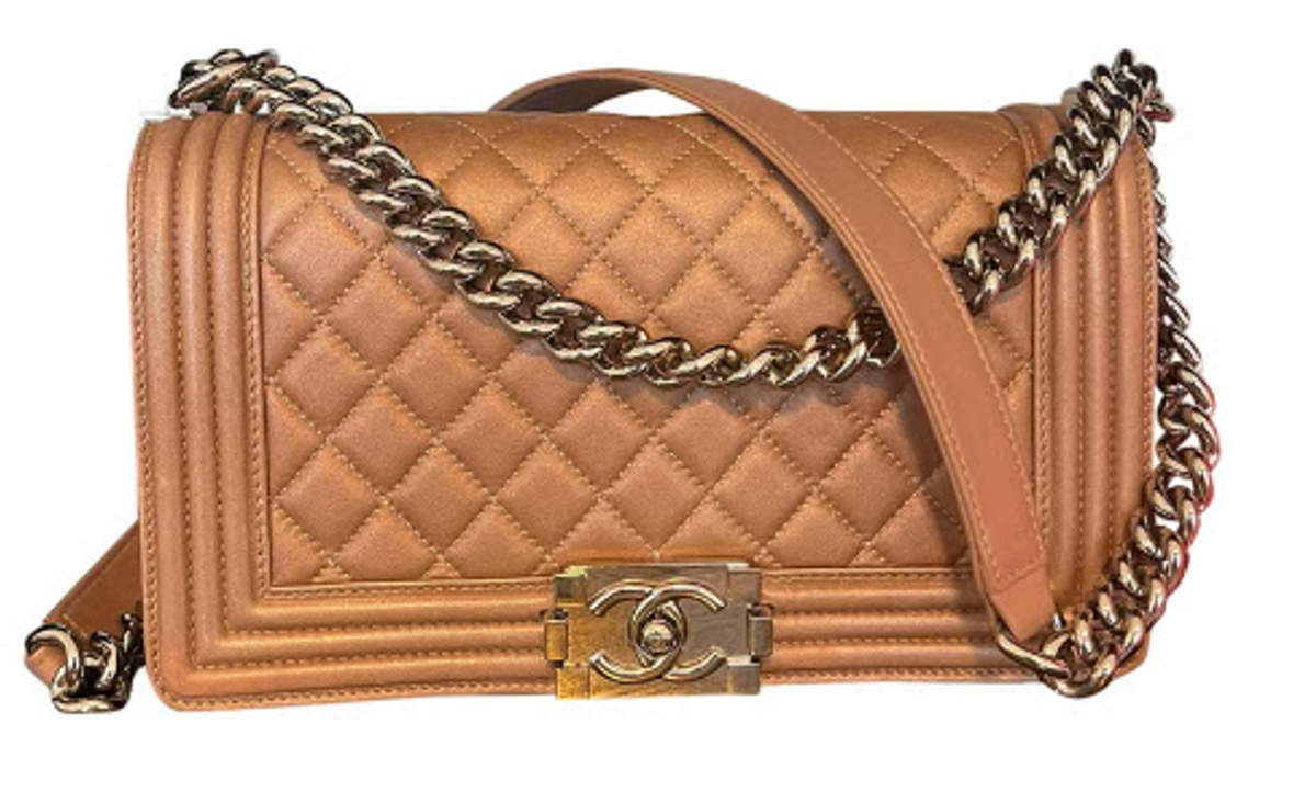 Chanel Beige Boy Leather Crossbody Bag