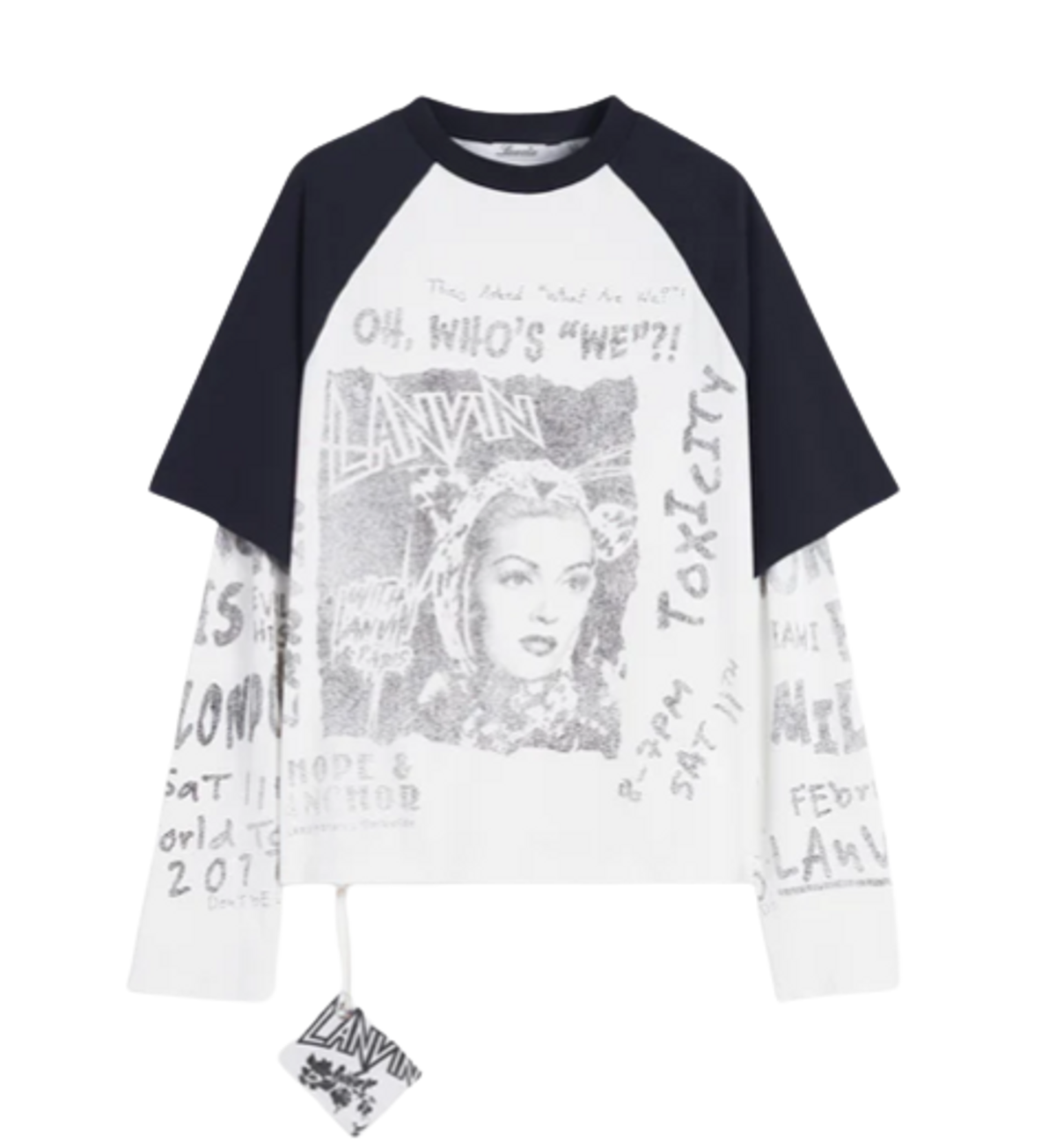 Lanvin × Future Merch Black Long-Sleeved Print T-Shirt