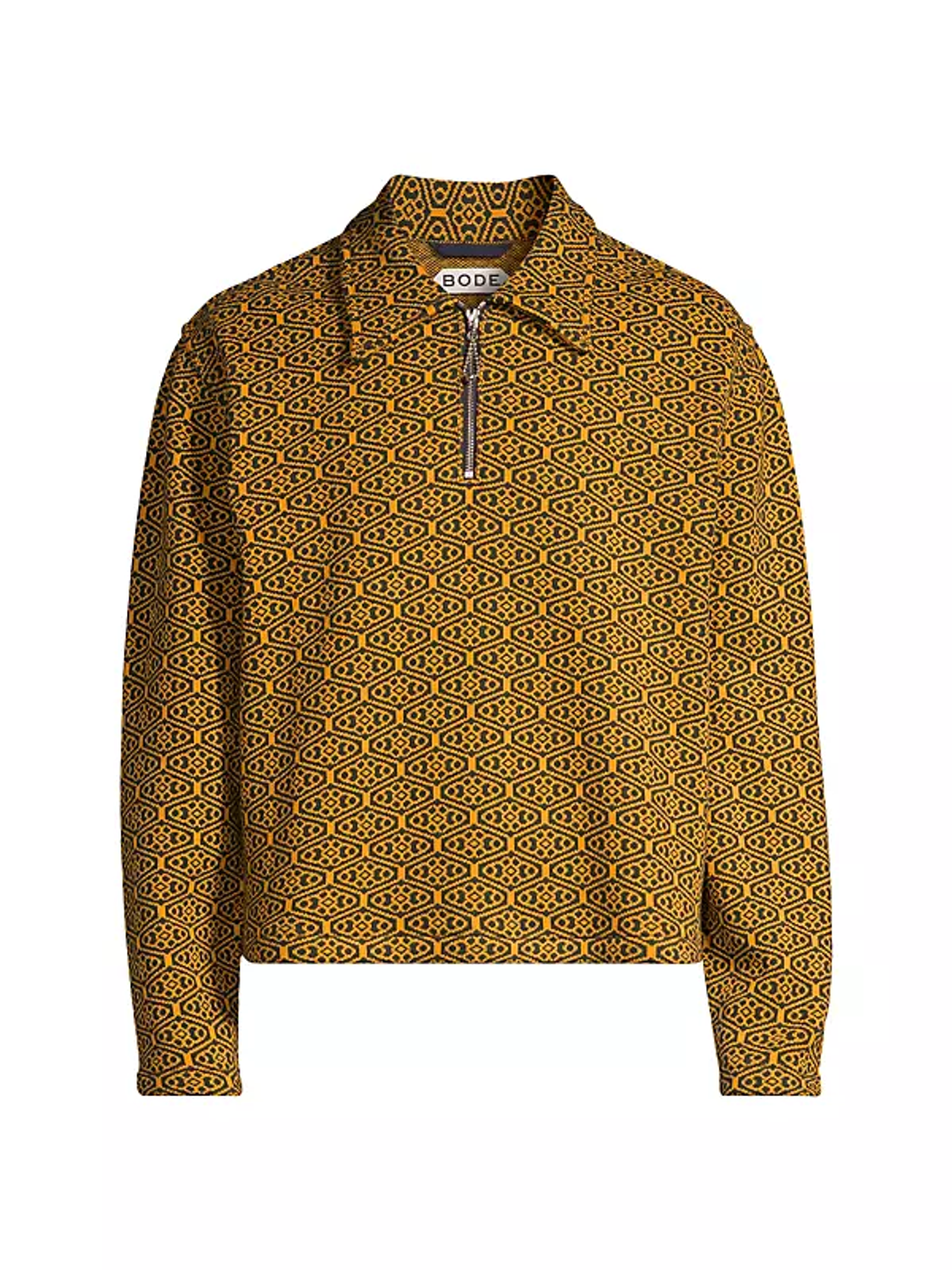 Bode Crescent Jacquard Quarter-Zip Sweater