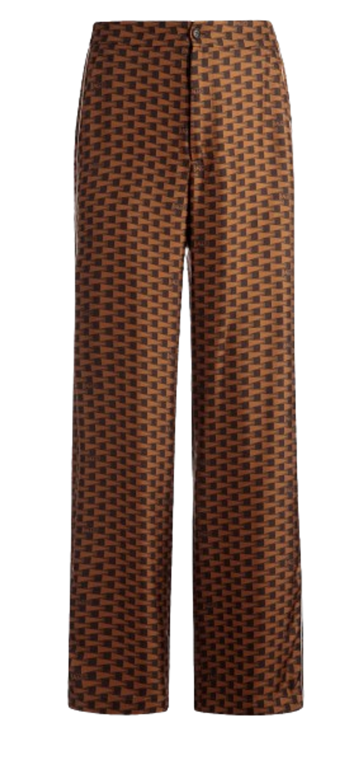 Bally Brown Mini Pennant Silk Pants
