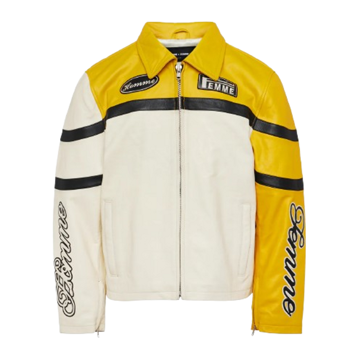 Homme + Femme Yellow Classic Moto Jacket