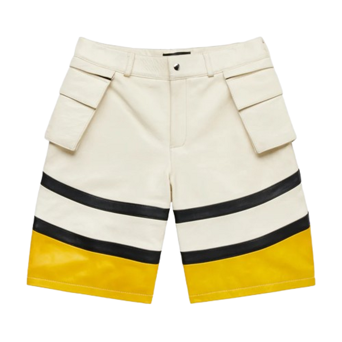 Homme + Femme Yellow Leather Bourne Shorts