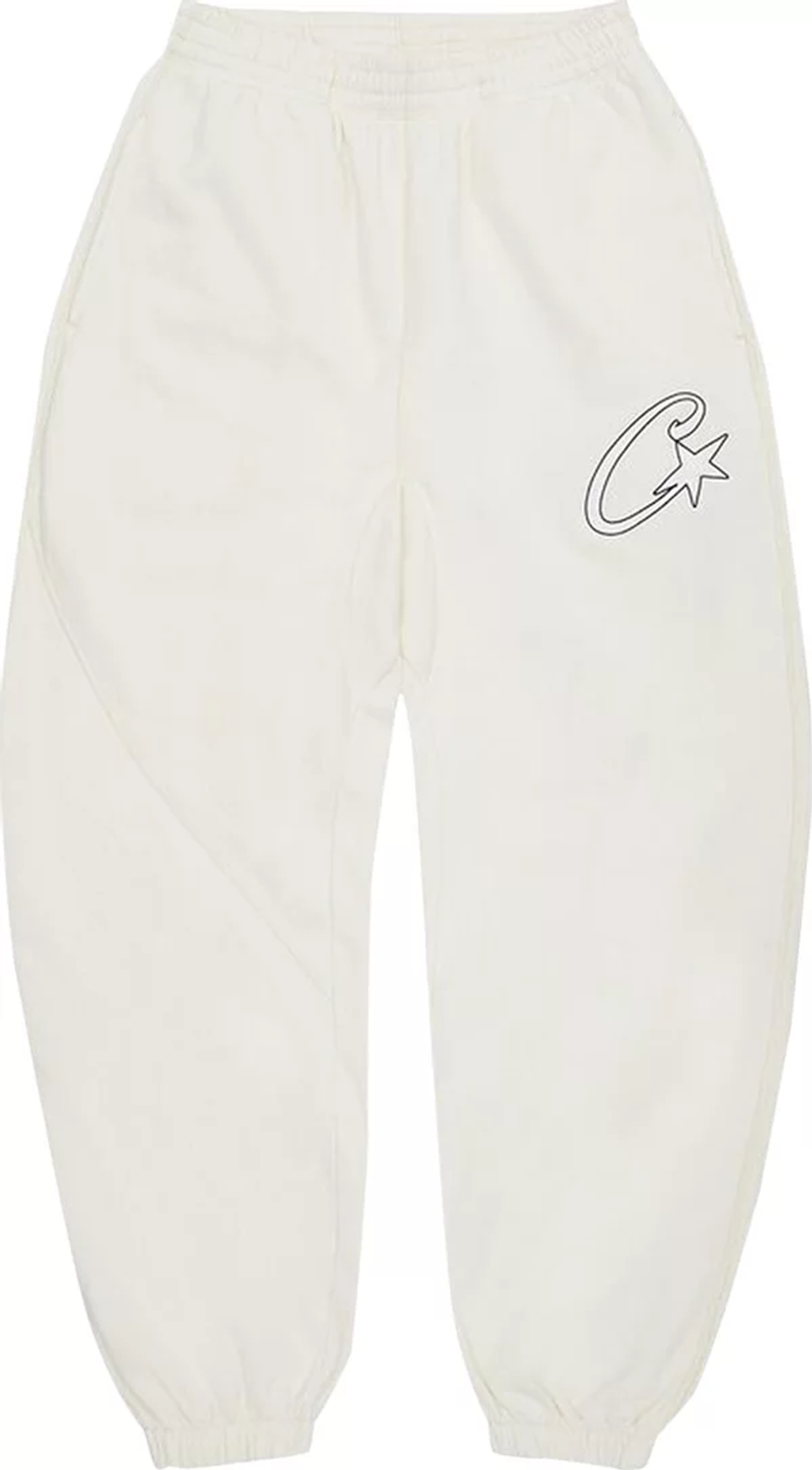 Corteiz Off White Satin C Star Appliqué Pants
