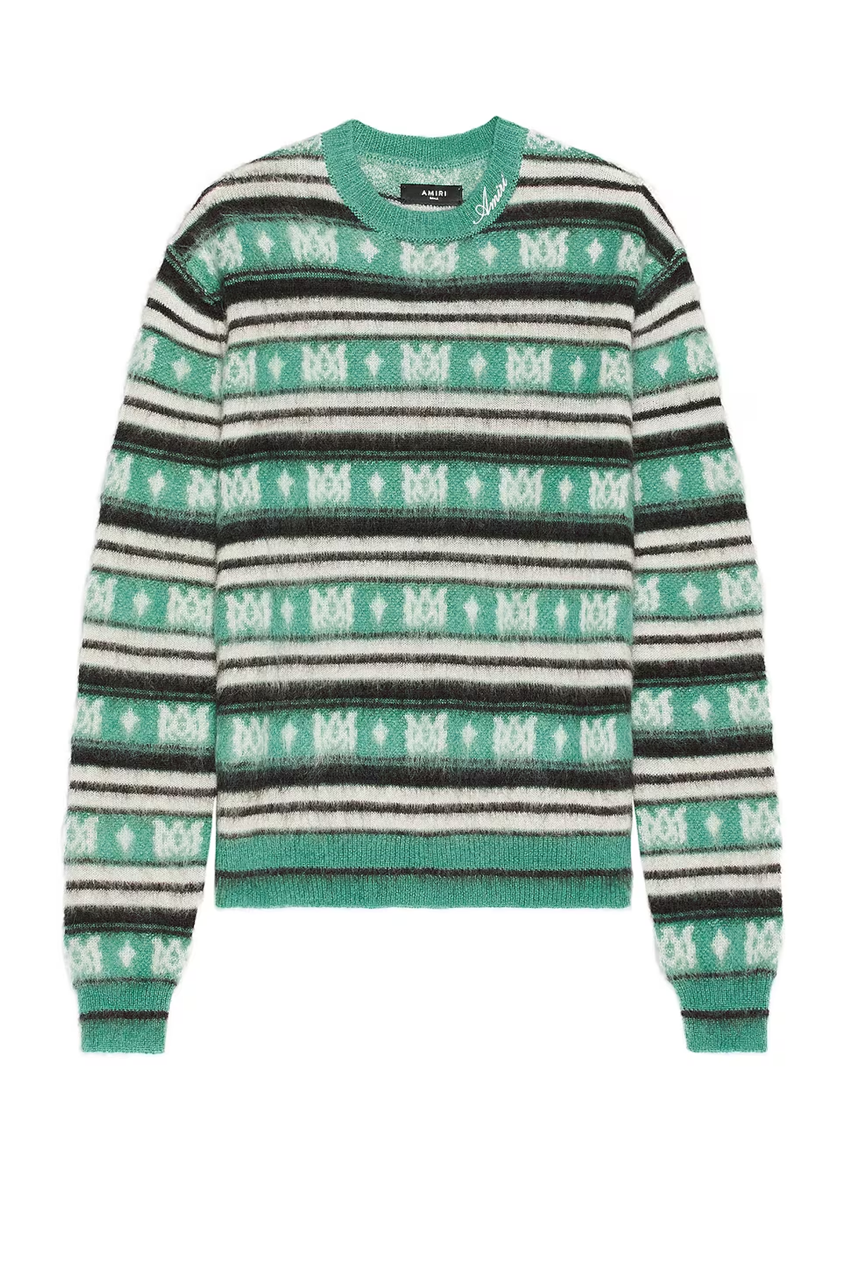Amiri Green Ma Monogram Striped Sweater