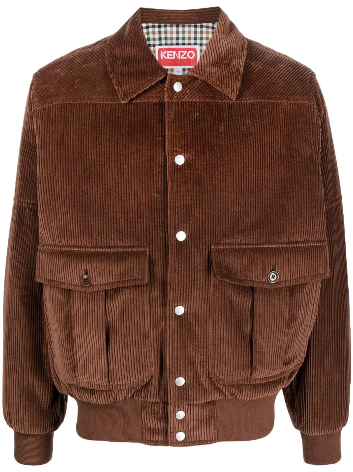 Kenzo Brown Logo Patch Corduroy Jacket