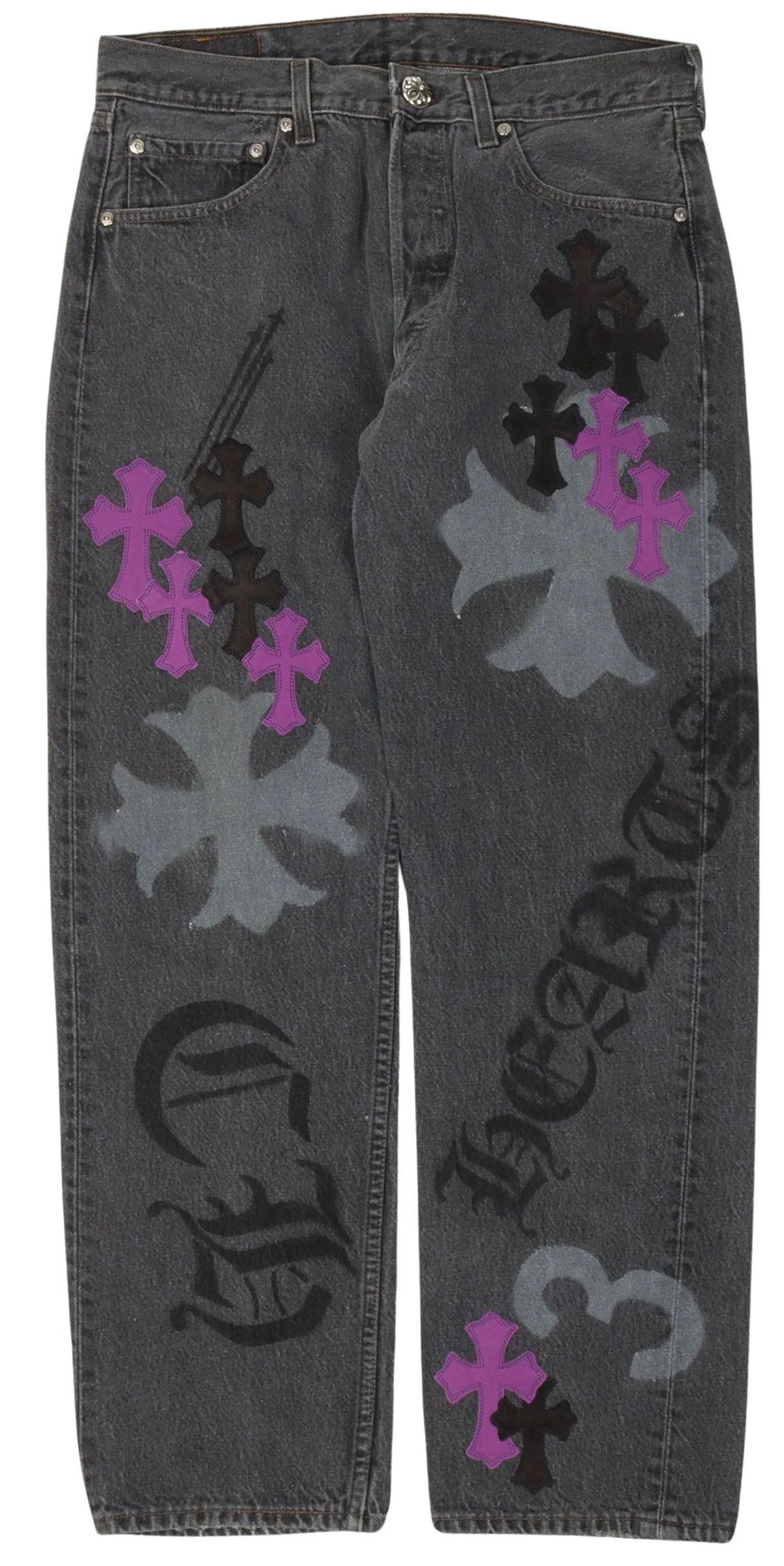 Chrome Hearts Cross Patch Stencil Jeans