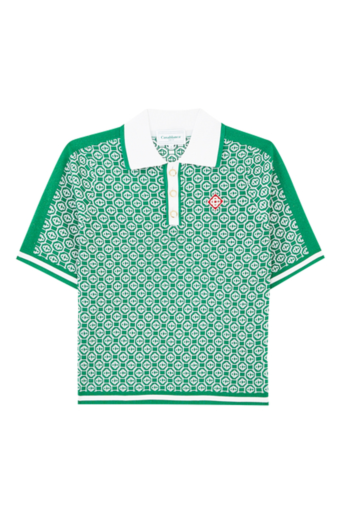 Casablanca Lurex Logo Jacquard Polo Shirt