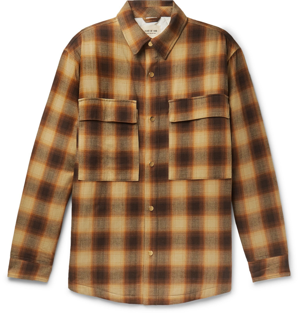 Fear of God Yellow Oversized Padded Checked Brushed-cotton Overshirt