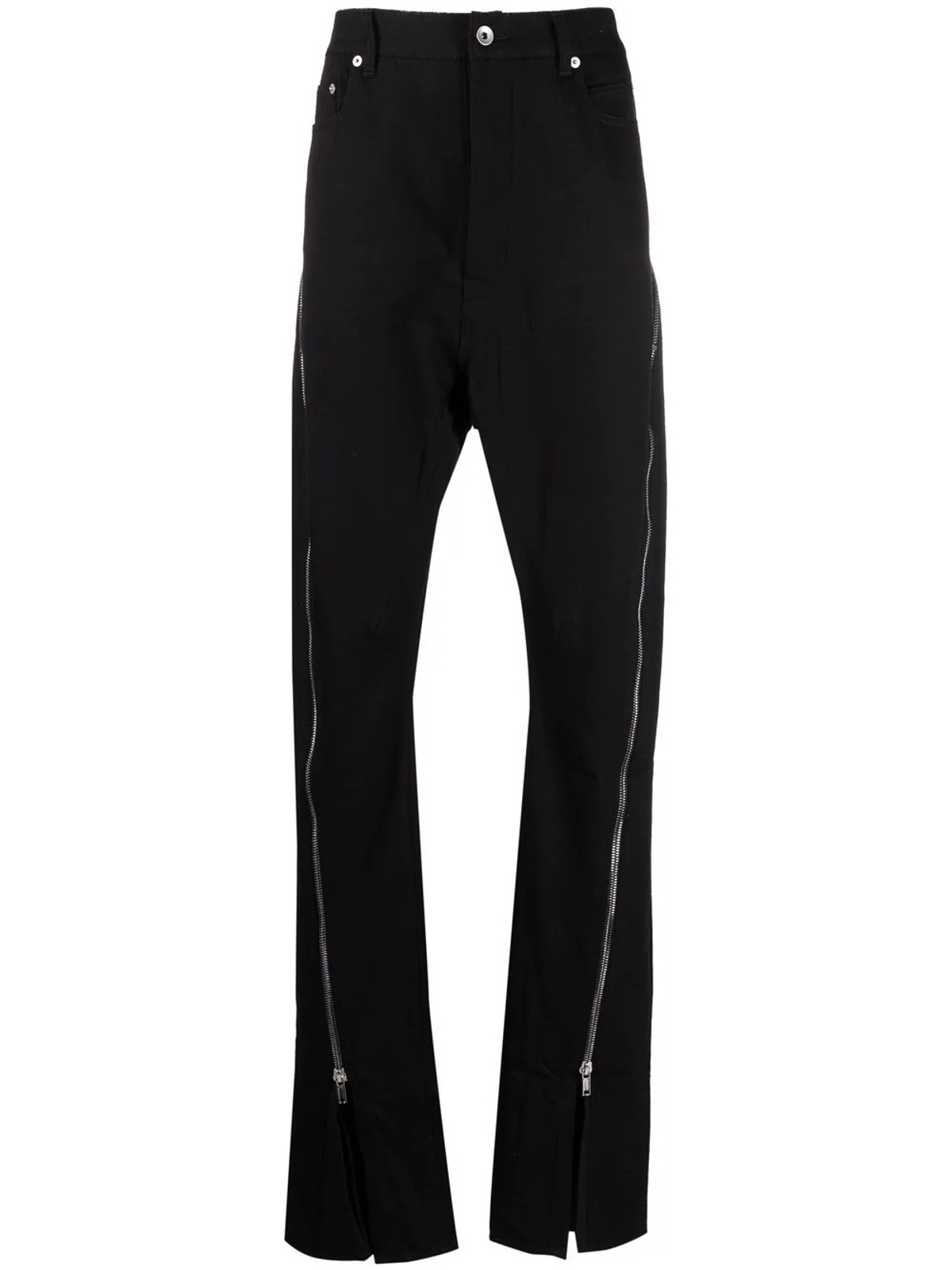 Rick Owens Black Zip-detail Straight-leg Trousers