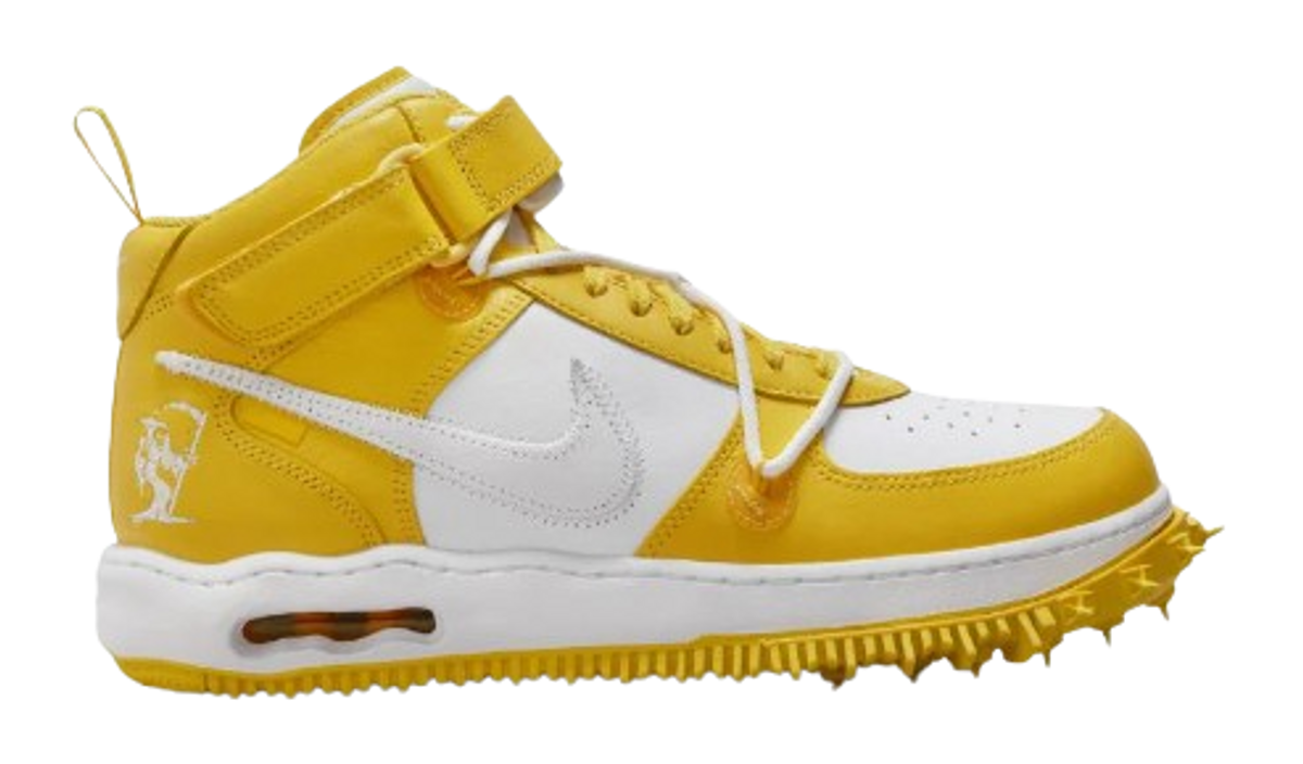Nike × Off-White White And Varsity Maize Air Force 1 Mid Sneakers