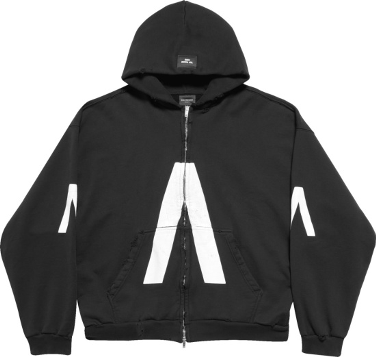 Balenciaga × Archives Merch Black Connected Zip-Up Hoodie