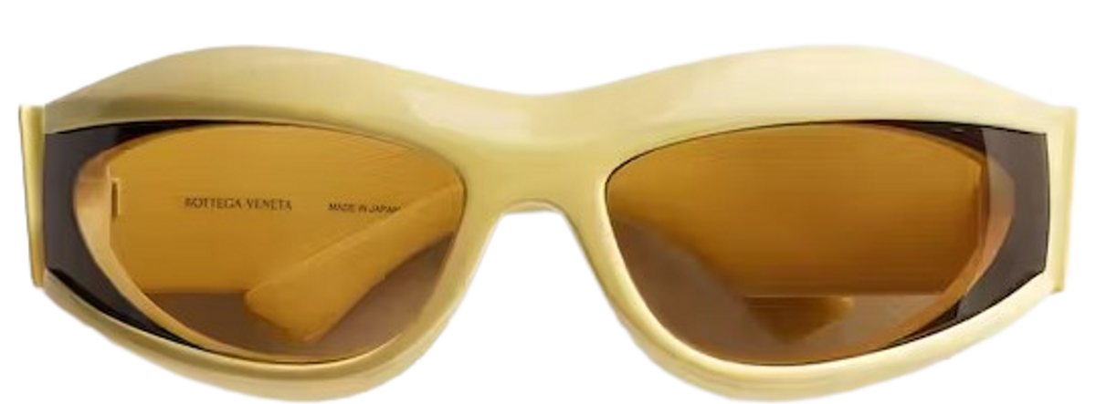 Bottega Veneta Yellow Logo Frame Sunglasses