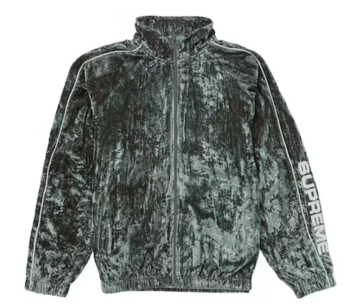 Supreme Olive Crushed Velvet Track Jacket