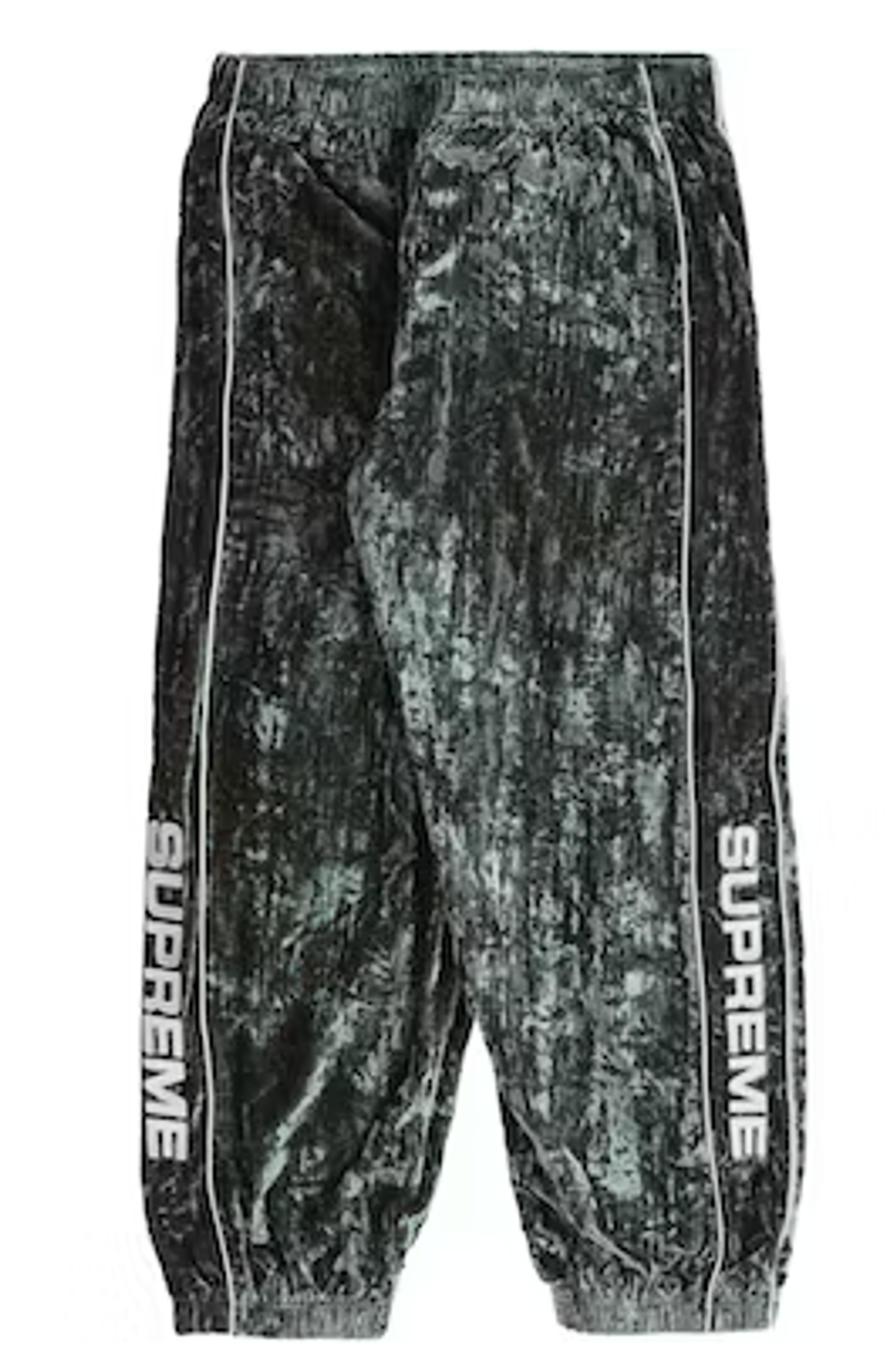 Supreme Olive Crushed Velvet Track Pants