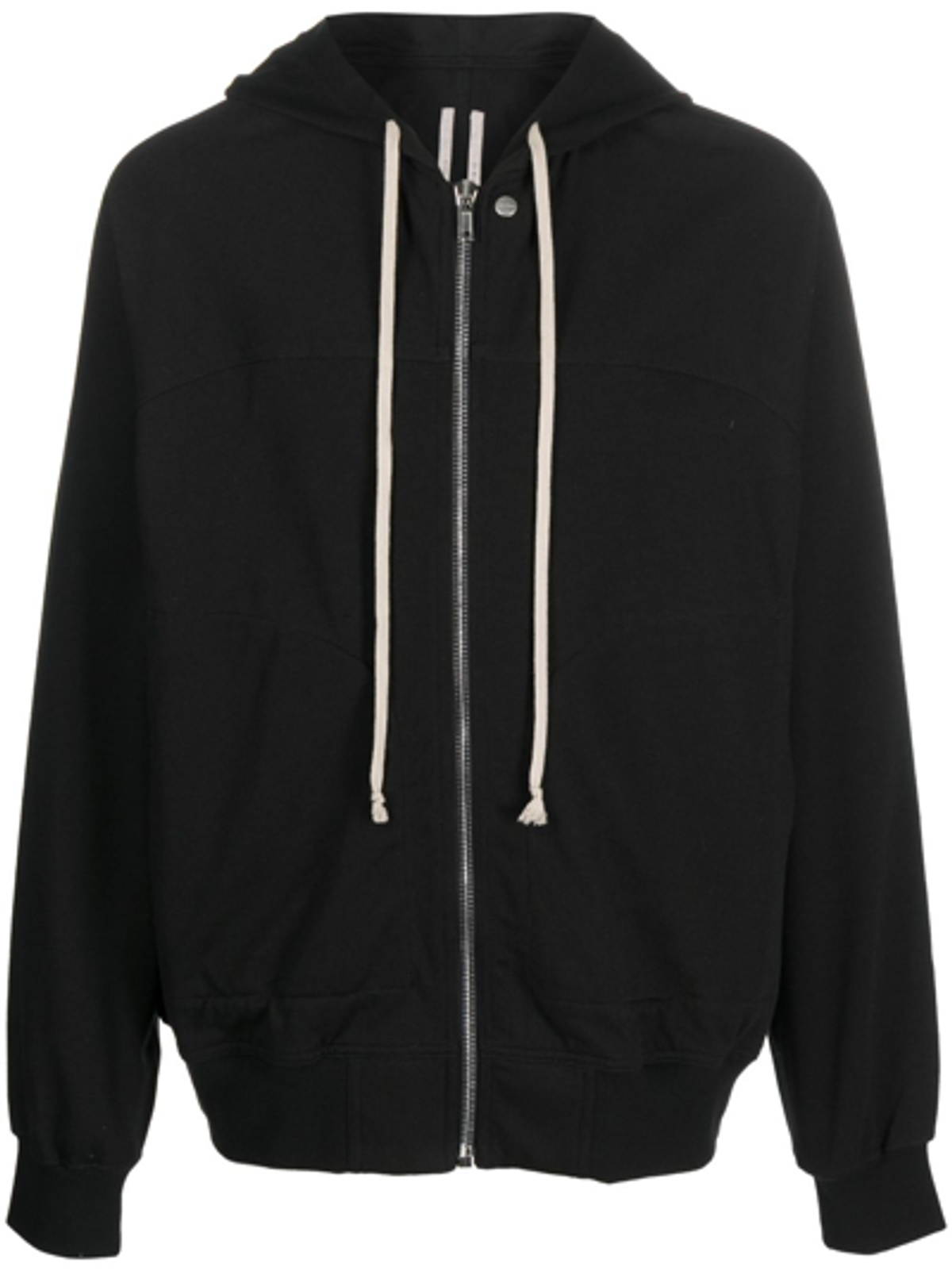 Rick Owens Zip-Up Cotton Black Hoodie