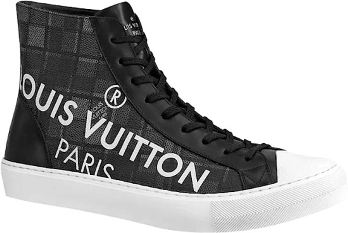 Louis Vuitton Black Tartan Damier High-Top Tattoo Sneakers