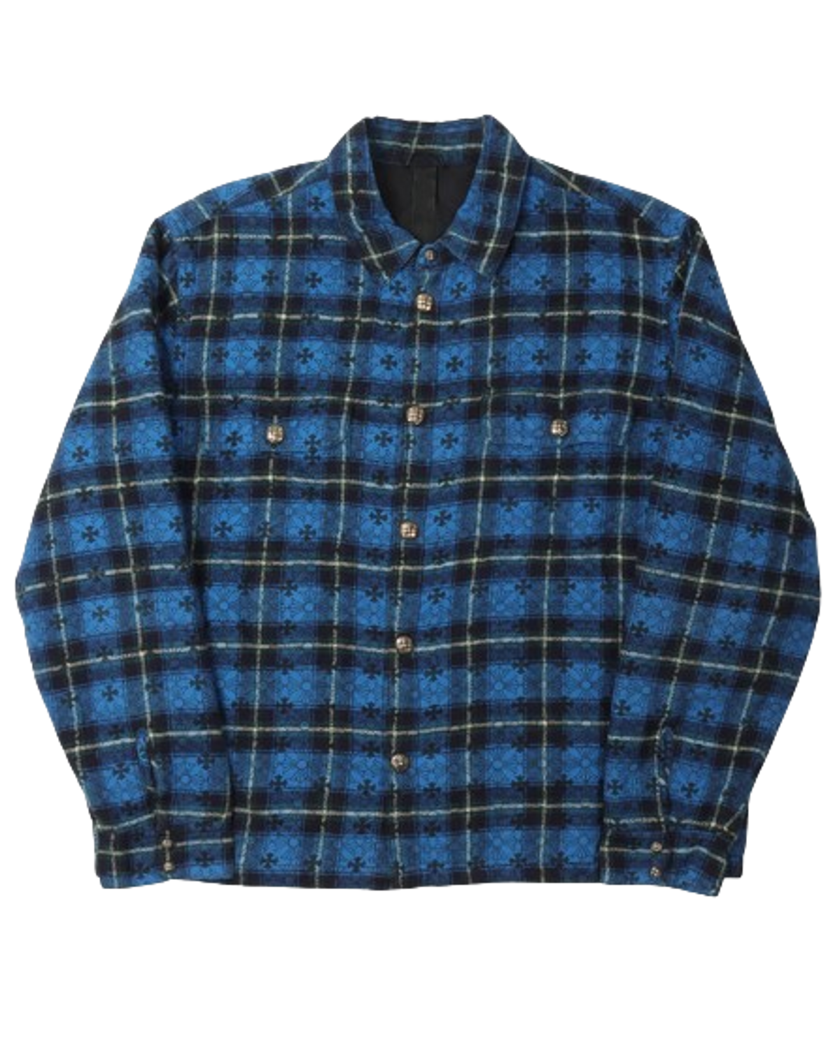Chrome Hearts Blue Padded Flannel Shirt