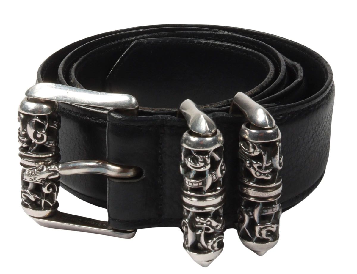 小物 Chrome Hearts Roller Belt 32inch Chrome Hearts Black Leather Roller Belt - SRM – SHENGLI ROAD MARKET