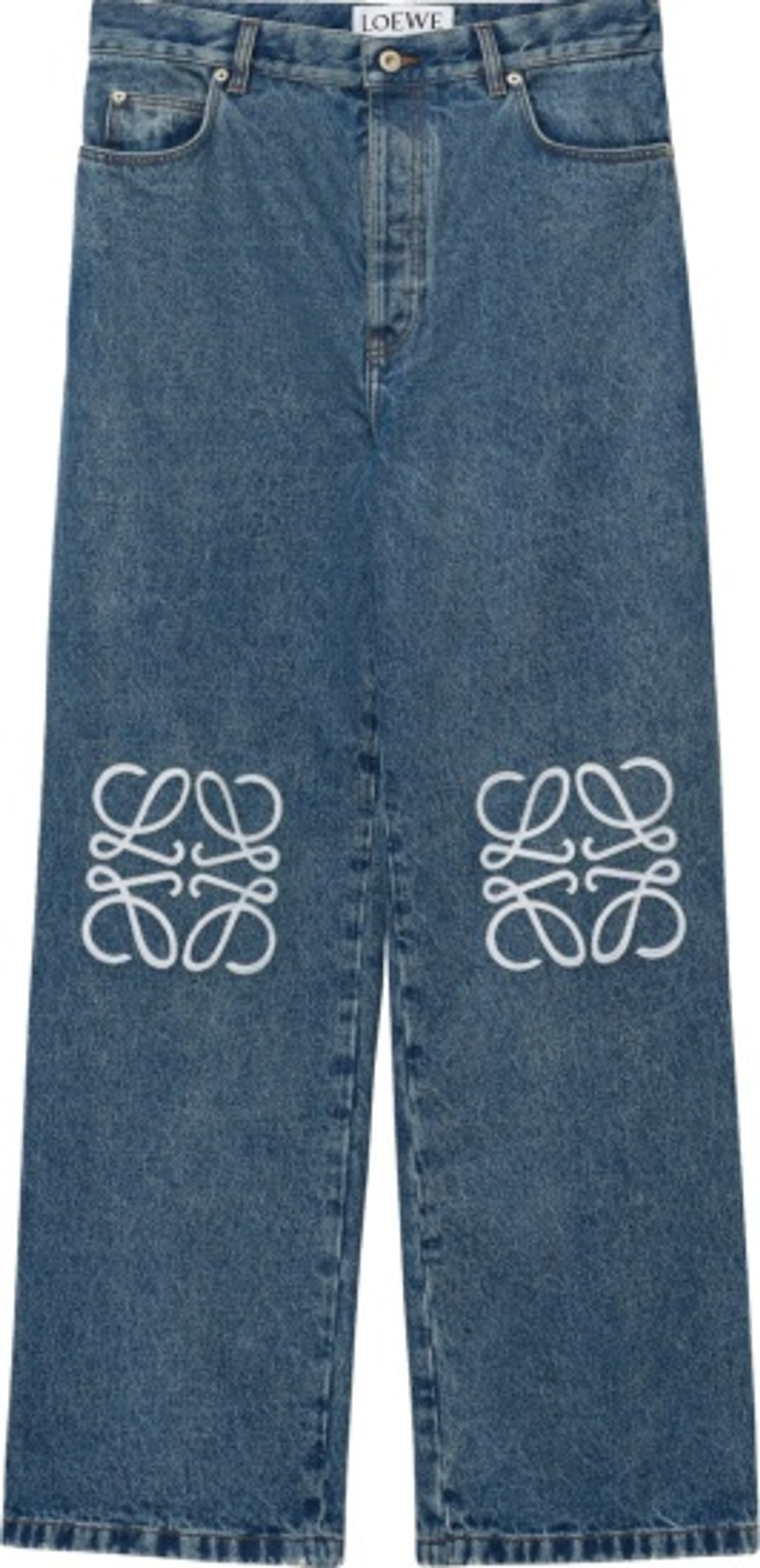 Loewe Blue Anagram Knee Jeans