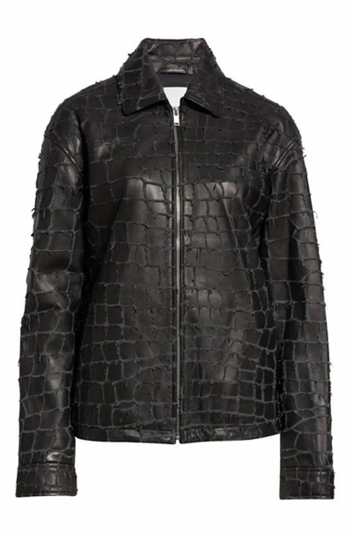 Dion Lee Snakeskin Etched Lambskin Leather Jacket