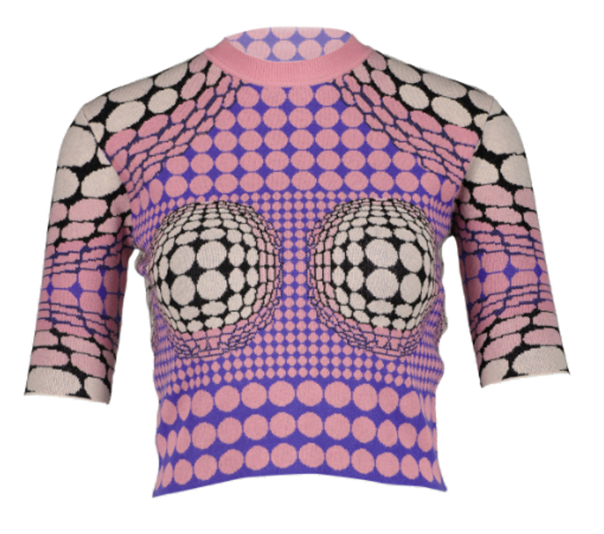 Paco Rabanne Optical-Printed Jacquard Cropped Top