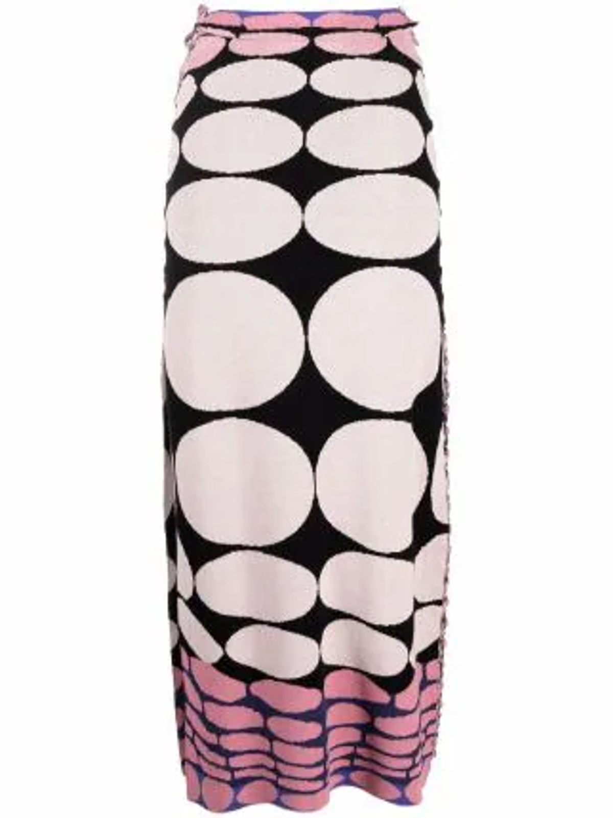 Paco Rabanne Pink Graphic Jacquard-knit Long Skirt