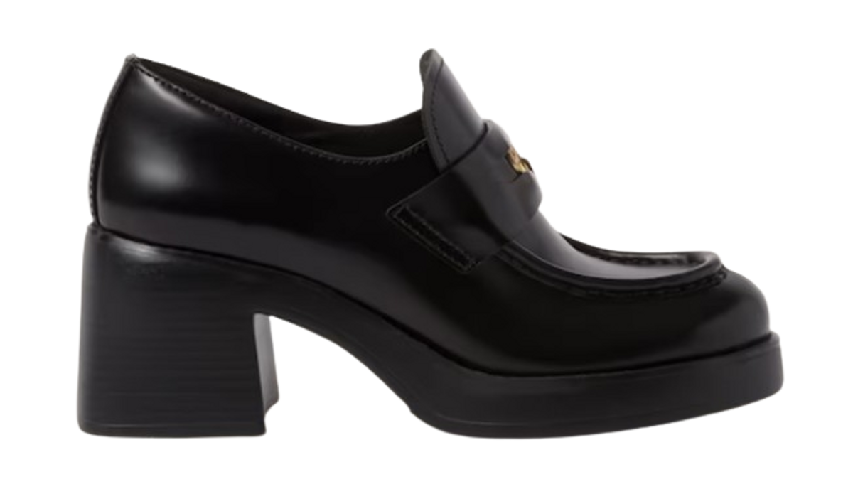 Miu Miu Black Leather Penny Loafers