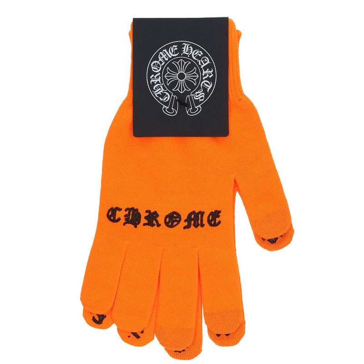 Chrome Hearts Orange Logo Print Work Gloves