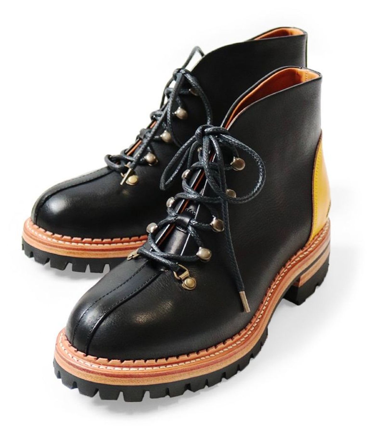 Kapital Leather Smiley Heel Mountain Black Boots