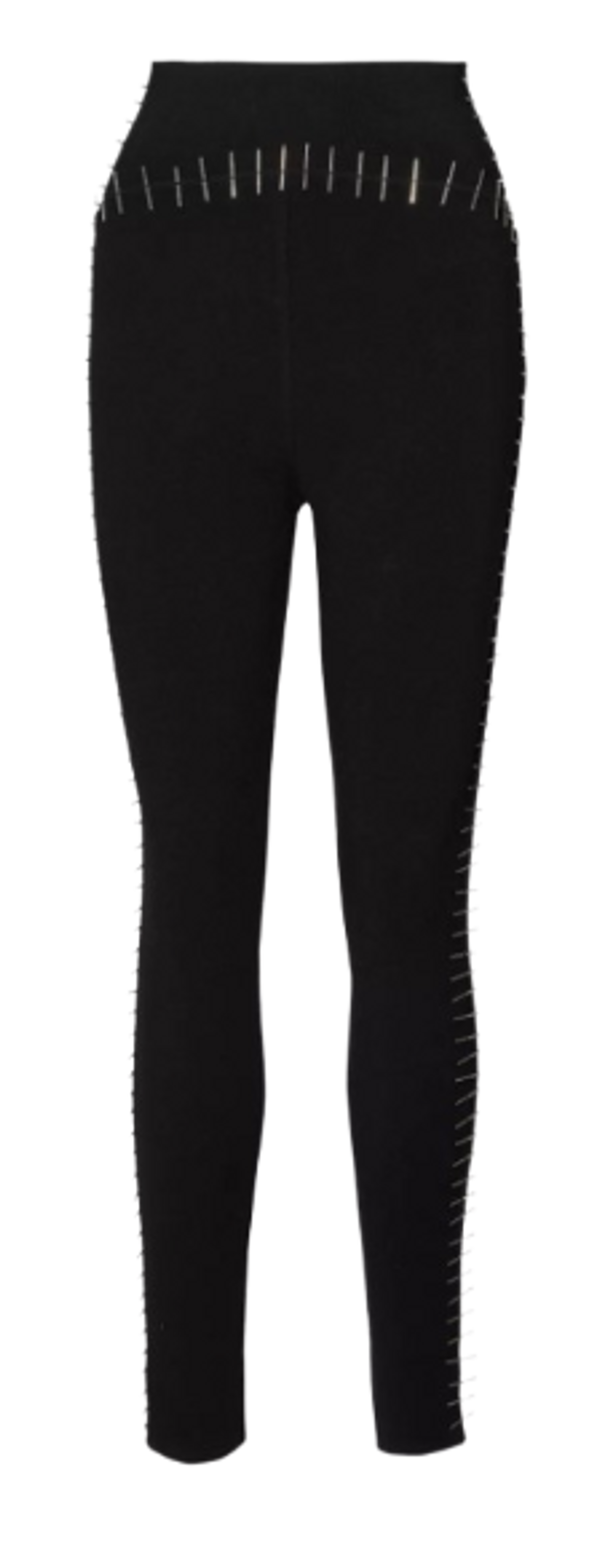 Alaïa Noir Alaia Pin-embellished High-rise Knitted Leggings