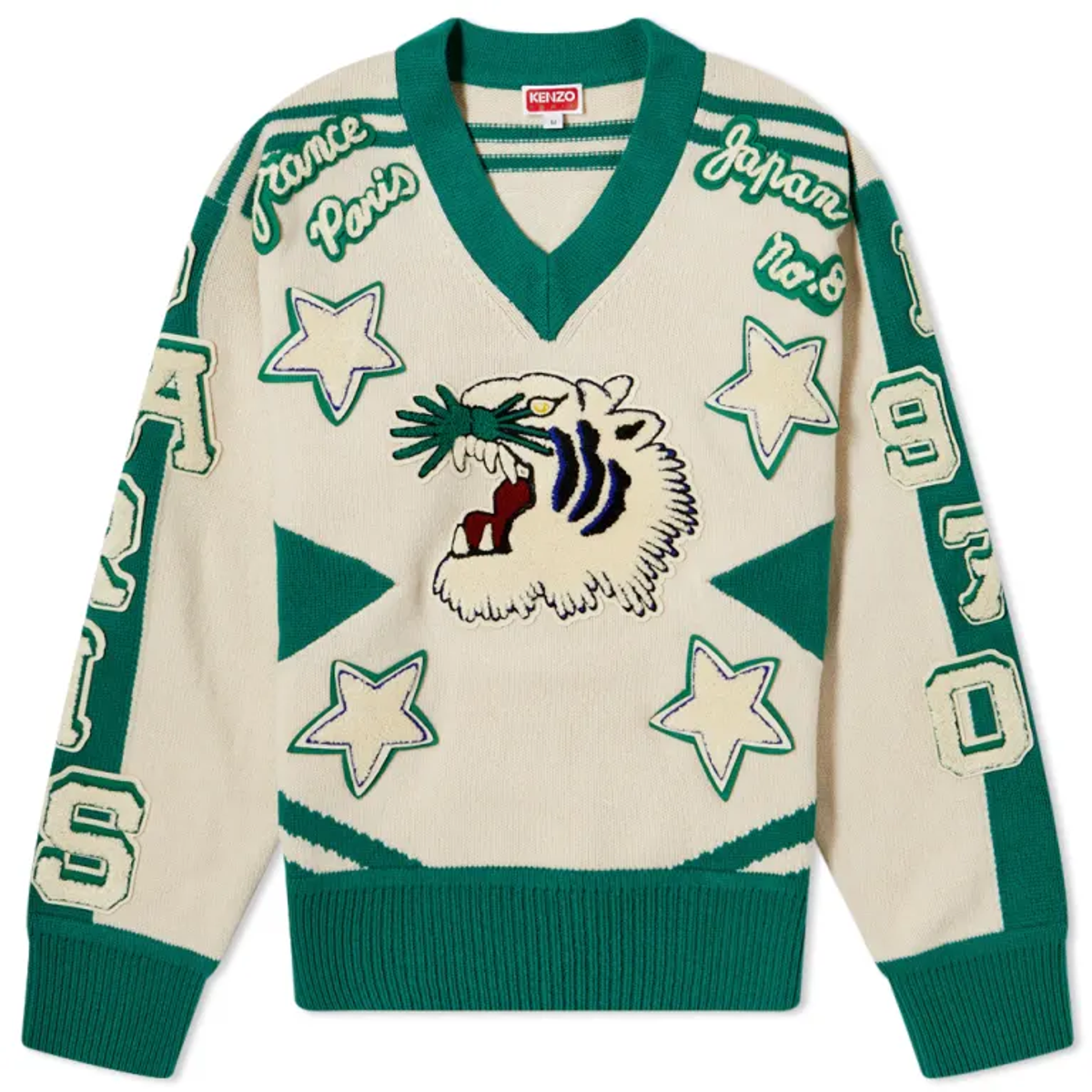 Kenzo Grass Green Graphic Patch Jumper