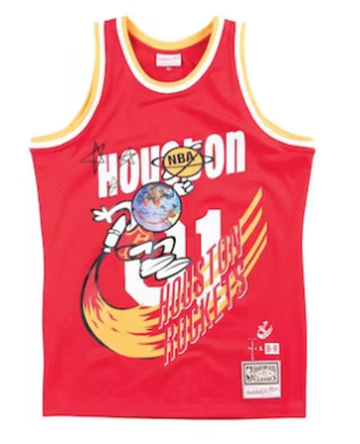Billionaire Boys Club × Cactus Jack × Mitchell & Ness Red Houston Rockets Jersey