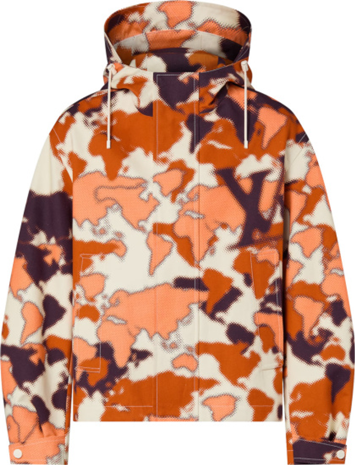 Louis Vuitton White And Orange World Map Print Jacket