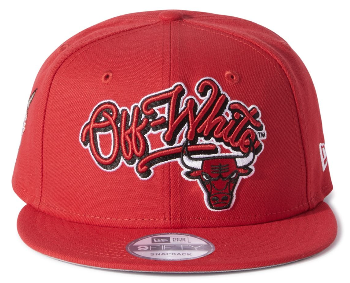 New Era × Off-White × Chicago Bulls Red Logo Cap