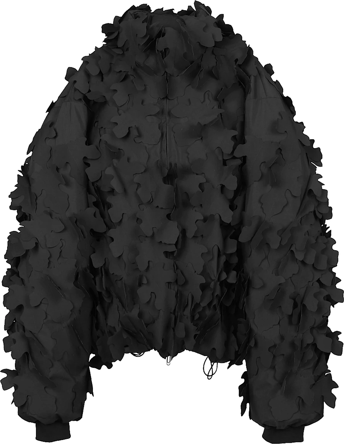 Off-White × Post Archive Faction Black Leaves Textured Bomber Jacket