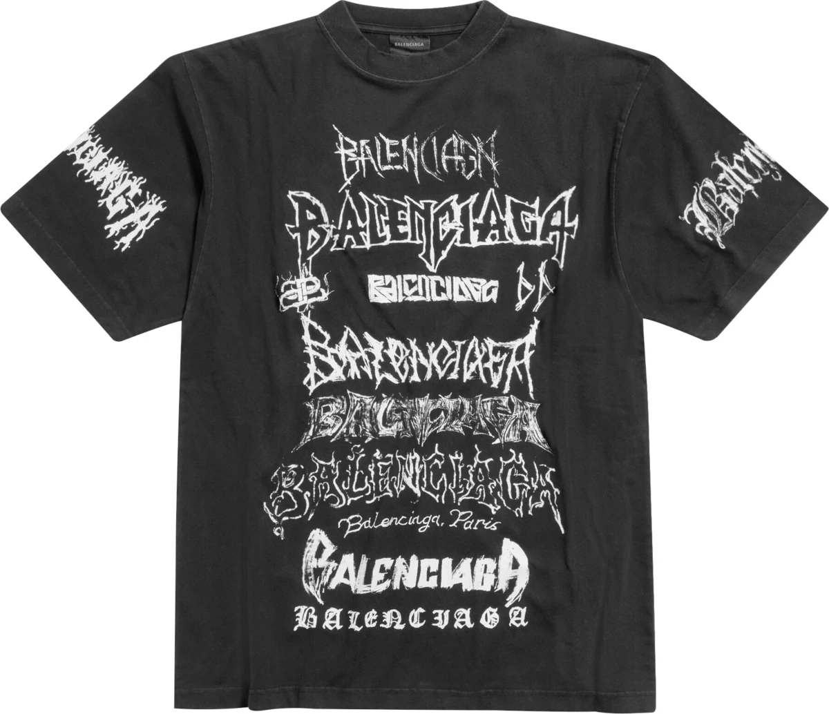 Balenciaga Black DIY Metal Logos T-Shirt