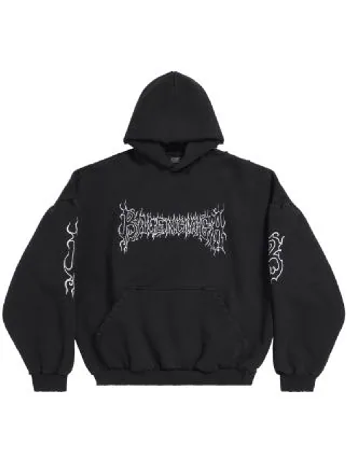 Balenciaga Black Darkwave Logo-print Hoodie