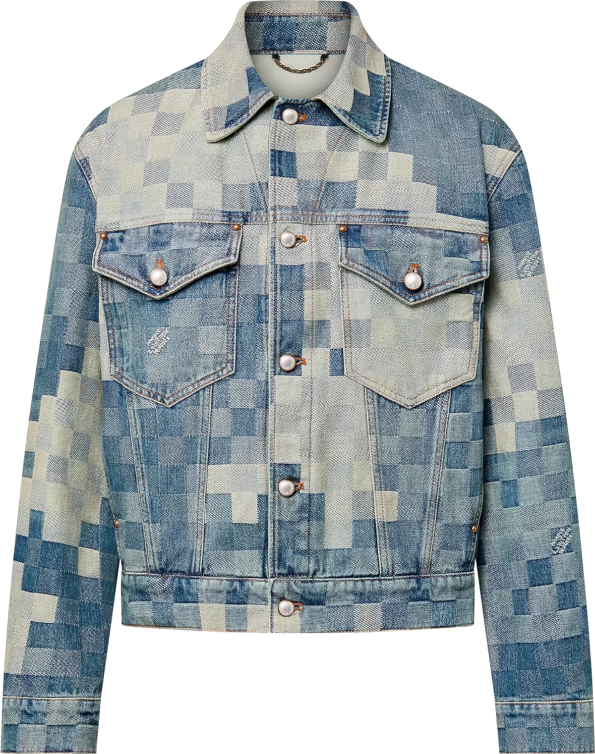 Louis Vuitton Blue Damier Camo Denim Jacket