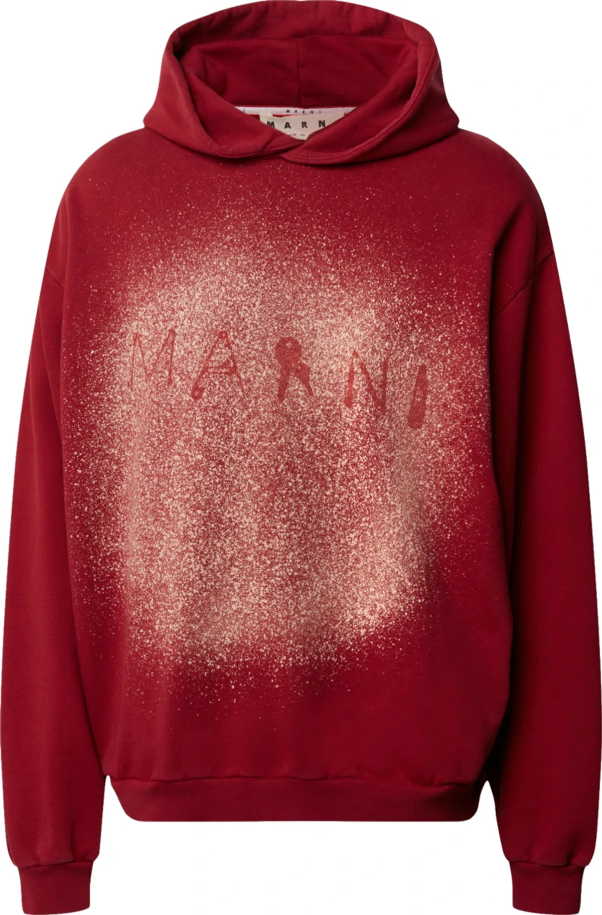 Marni Red Found Objects Sprayed Hoodie