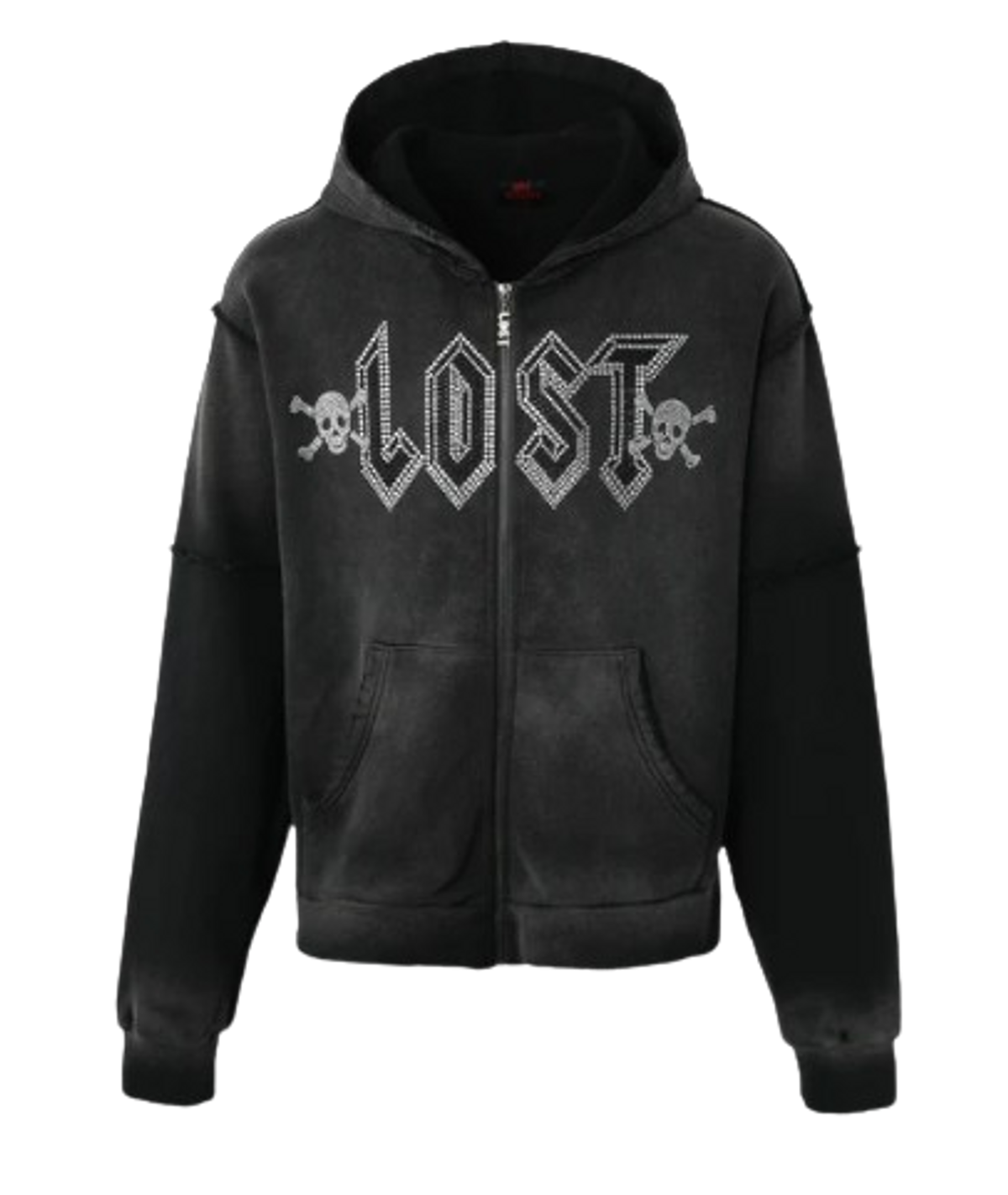 Lost Intricacy Black Washed Zip Up Hoodie WHAT S ON THE STAR 
