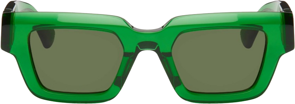 Bottega Veneta Green Clear Hinge Sunglasses