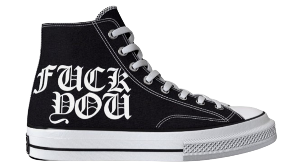 Converse Black Fuckyourbrand Custom Sneakers