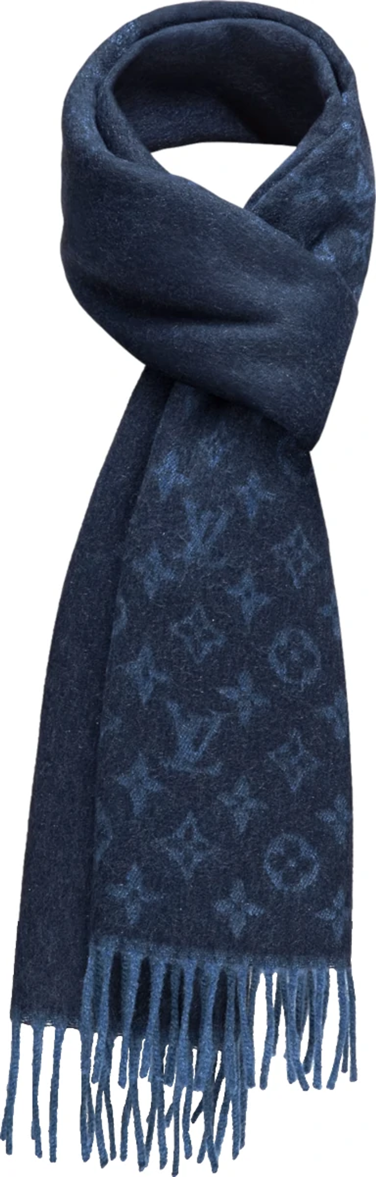 Louis Vuitton Navy Gradient Monogram Wool Scarf